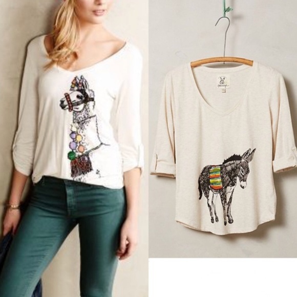Anthropologie Tops - Anthropologie Porridge Pop Print Donkey Tee